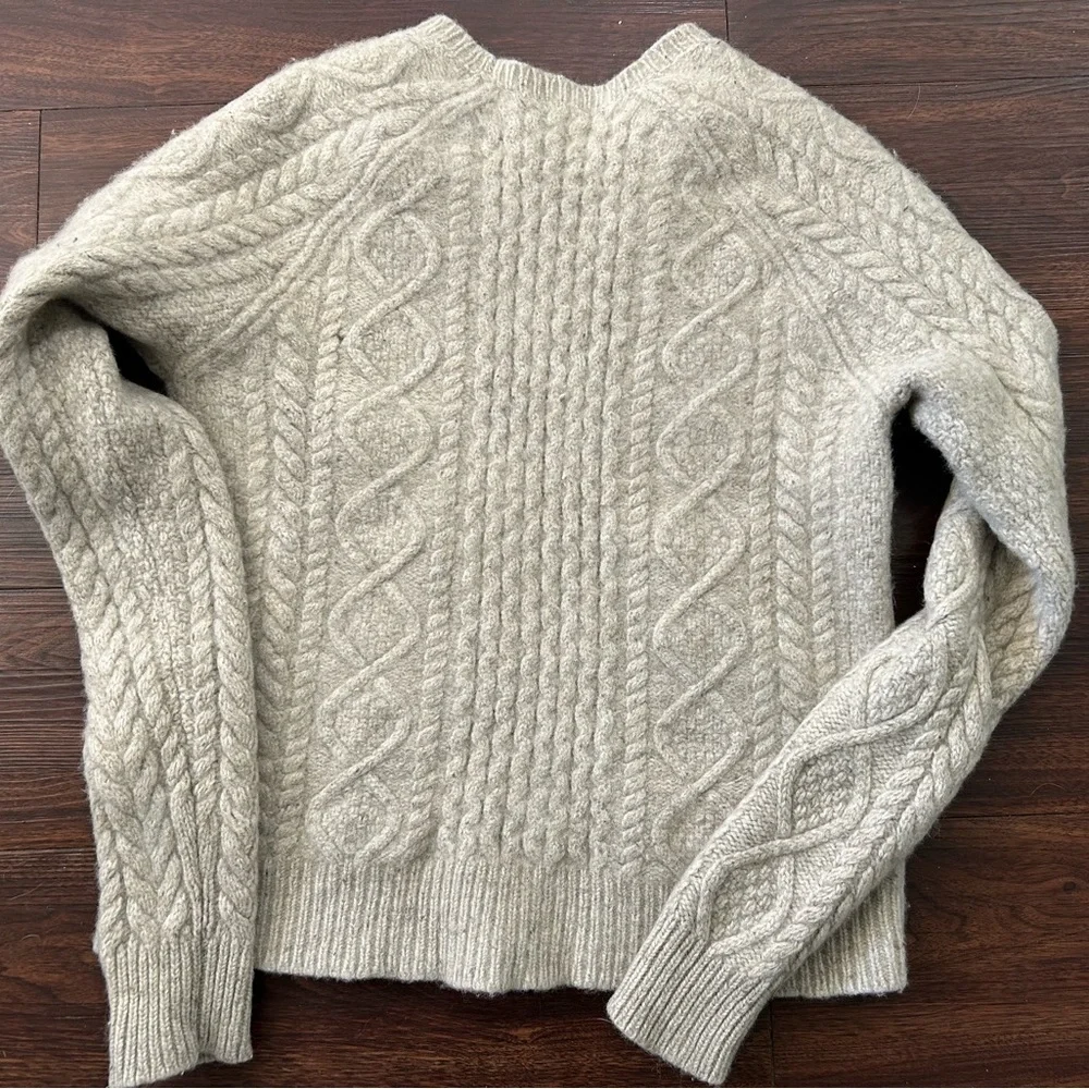 VTG Polo Country Ralph Lauren Cable-Knit Wool Pullover Sweater Sz L Oatmeal - Picture 3 of 14